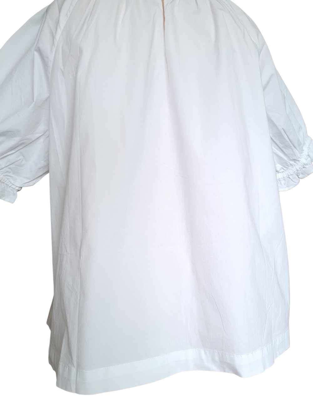 Hill House Kit Top White Puff Sleeve Peasant Blouse With Ruffle Trim XL - Picture 7 of 11